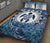 Polynesian Quilt Bed Set - Dark Blue Turtle Palm Gray Version - Polynesian Pride