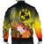 Tonga Custom Personalised Men's Bomber Jacket - Humpback Whale with Tropical Flowers (Yellow) - Polynesian Pride