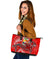 Tonga Leather Tote Bag - Red Shark Polynesian Tattoo - Polynesian Pride