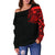 Polynesian Chest Tattoo Off Shoulder Sweater Red A7 - Polynesian Pride