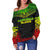 Marquesas Islands Polynesian Chief Women's Off Shoulder Sweater - Reggae Version - Polynesian Pride