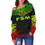 Federated States Of Micronesia Polynesian Chief Women's Off Shoulder Sweater - Reggae Version - Polynesian Pride