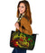 Vanuatu Polynesian Leather Tote Bag - Reggae Shark Polynesian Tattoo - Polynesian Pride