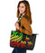 New Caledonia Large Leather Tote - Reggae Tentacle Turtle - Polynesian Pride