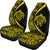 Hawaii Turtle Map Polynesian Car Seat Covers - Yellow - Circle Style Universal Fit Yellow - Polynesian Pride