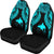 Papua New Guinea Polynesian Car Seat Covers Pride Seal And Hibiscus Neon Blue - Polynesian Pride