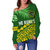 Cook Islands Rugby Off Shoulder Sweater Coconut Leaves - The Kuki's - Polynesian Pride