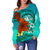 Tonga Women's Off Shoulder Sweater - Tropical Flowers Style - Polynesian Pride