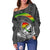 Guam Women's Off Shoulder Sweater - Turtle Guam Seal Chamorro - Polynesian Pride