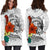 Tonga Women's Hoodie Dress - Tropical Flowers White Patterns Style - Polynesian Pride