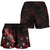 Niue Polynesian Women's Shorts - Turtle With Blooming Hibiscus Red - Polynesian Pride