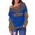 Marshall Islands Flag Polynesian Chief Women's Off Shoulder Sweater - Polynesian Pride