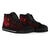 Polynesian Hawaii Kanaka Maoli High Top Shoes - Humpback Whale with Hibiscus (Red) - Polynesian Pride