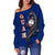 Guam Women's Off Shoulder Sweater - Turtle Waving - Polynesian Pride