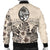 Guam Men's Bomber Jacket - The Beige Hibiscus - Polynesian Pride