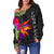 Polynesian Custom Personalised Women's Off Shoulder Sweater - Hibiscus Pattern - Polynesian Pride