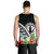 CNMI Men's Tank Top - CNMI Coat of Arms & Polynesian Tropical Flowers White - Polynesian Pride