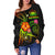 Polynesian Hawaii Off Shoulder Sweater - Legend of Samoa (Reggae) - Polynesian Pride