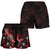 Pohnpei Polynesian Women's Shorts - Turtle With Blooming Hibiscus Red - Polynesian Pride