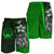 Pohnpei Micronesian Men's Shorts Green - Turtle With Hook - Polynesian Pride