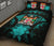 Fiji Polynesian Quilt Bed Set Hibiscus Turquoise - Polynesian Pride