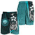 Federated States of Micronesia Men's Shorts Turquoise - Turtle With Hook - Polynesian Pride