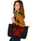 Personalized - Hawaii Kakau Polynesian Ohana Turtle Map Large Leather Tote - Red - Polynesian Pride