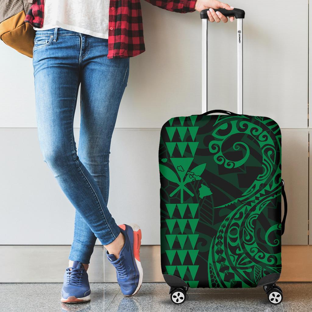 Kanaka Map Green Polynesian Luggage Covers Green - Polynesian Pride