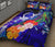 Vanuatu Custom Personalised Quilt Bed Set - Humpback Whale with Tropical Flowers (Blue) - Polynesian Pride