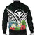 Hawaii Men's Bomber Jacket - Hawaii Coat of Arms & Polynesian Tropical Flowers White - Polynesian Pride