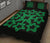 Hawaiian Quilt Bed Set Royal Pattern - Green And Black - A1 Style AH - Polynesian Pride