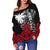 Tahiti Women's Off Shoulder Sweater - Armor Style - Polynesian Pride