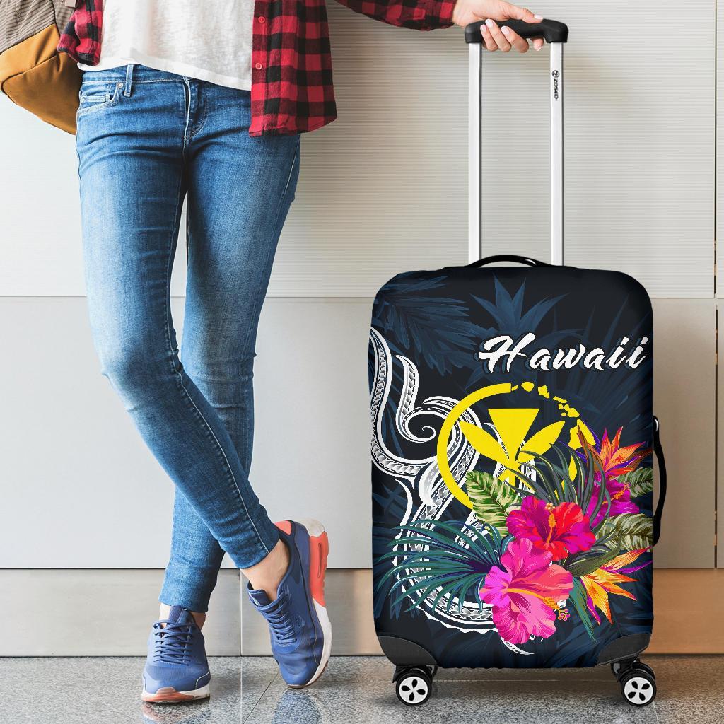 Hawaii Polynesian Luggage Covers - Tropical Flower Blue - Polynesian Pride