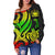 Samoa Polynesian Women Of Shoulder Sweater - Reggae Tentacle Turtle - Polynesian Pride