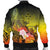 Kosrae Men's Bomber Jacket - Humpback Whale with Tropical Flowers (Yellow) - Polynesian Pride