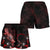 Cook Islands Polynesian Women's Shorts - Turtle With Blooming Hibiscus Red - Polynesian Pride