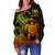 Hawaii Polynesian Personalised Women's Off Shoulder Sweater - Vintage Polynesian Turtle (Reggae) Art - Polynesian Pride