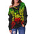 New Caledonia Polynesian Shoulder Sweater Map Reggae - Polynesian Pride