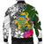 Tuvalu Custom Personalised Men's Bomber Jacket White - Turtle Plumeria Banana Leaf - Polynesian Pride