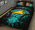 Tokelau Polynesian Quilt Bed Set Hibiscus Turquoise - Polynesian Pride