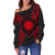 Marshall Islands Polynesian Shoulder Sweater Map Red - Polynesian Pride