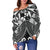 Tonga Polynesian Women's Off Shoulder Sweater - Tonga White Seal with Polynesian tattoo - Polynesian Pride