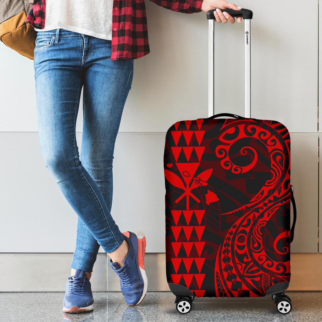 Kanaka Map Red Polynesian Luggage Covers Red - Polynesian Pride