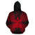 Fiji Polynesian ll Over Hoodie Map Red - Polynesian Pride