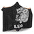 Sun In Leo Zodiac Hooded Blanket Polynesian Tattoo Simple - White - Polynesian Pride