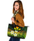 Kanaka Maoli (Hawaiian) Leather Tote Bag, Polynesian Plumeria Banana Leaves Reggae - Polynesian Pride