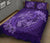 Hawaii Yin Yang Turtle Shark Hibiscus Plumeria Quilt Bed Set - Purple - Polynesian Pride