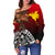 Papua New Guinea Women's Off Shoulder Sweater - Polynesian Palm Tree - Polynesian Pride