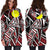 Palau Women's Hoodie Dress - Tribal Flower Special Pattern Red Color Red - Polynesian Pride