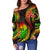 Tahiti Polynesian Off Shoulder Sweater - Reggae Plumeria - Polynesian Pride